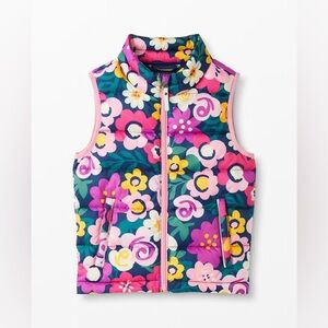 Hanna Andersson Floral Lightweight Down Puffer Vest Kids Girls Size 5